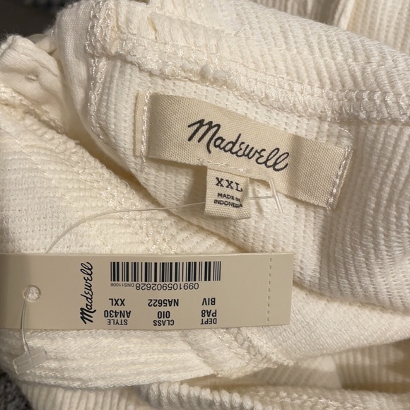 NWT Madewell Ottoman Jacquard Cross back Tank in Ivory - Picture 6 of 13